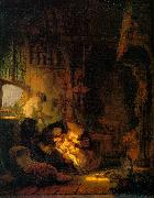 REMBRANDT Harmenszoon van Rijn Holy Family oil